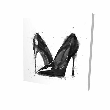 FONDO 12 x 12 in. Black High Heels Shoes-Print on Canvas FO2791329